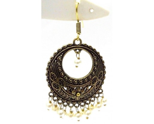 Golden Oxidized Earring Jhumka Jhumki Ethnic Jewelry Drop Chandelier Dangle AE14